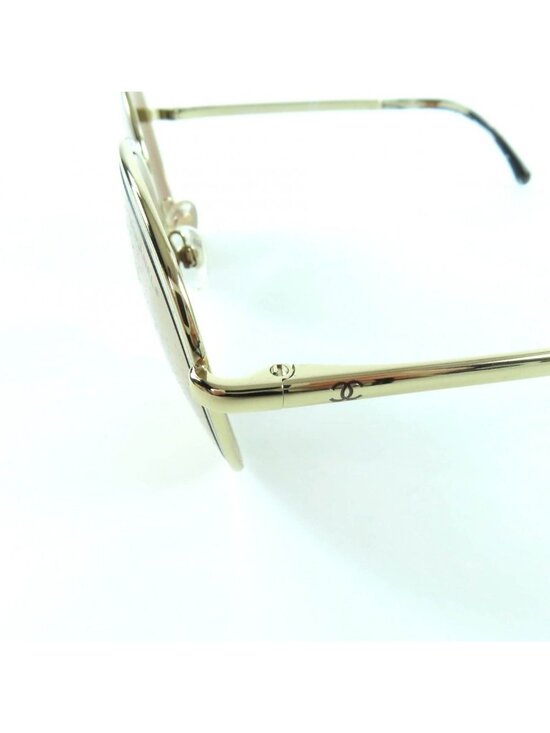 Chanel CC Logo Boston Mirror Lens Sunglasses Gold Marble 55 18 140 main image 4